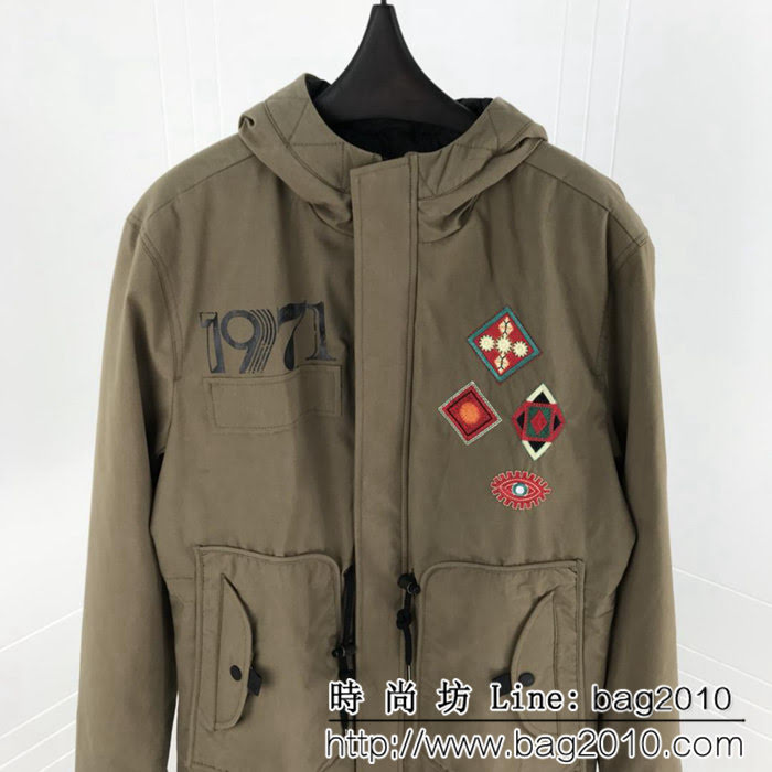 YSL聖羅蘭聖羅蘭 18ss秋冬新款 圖騰繡花圖案 薄棉外套 ydi1057